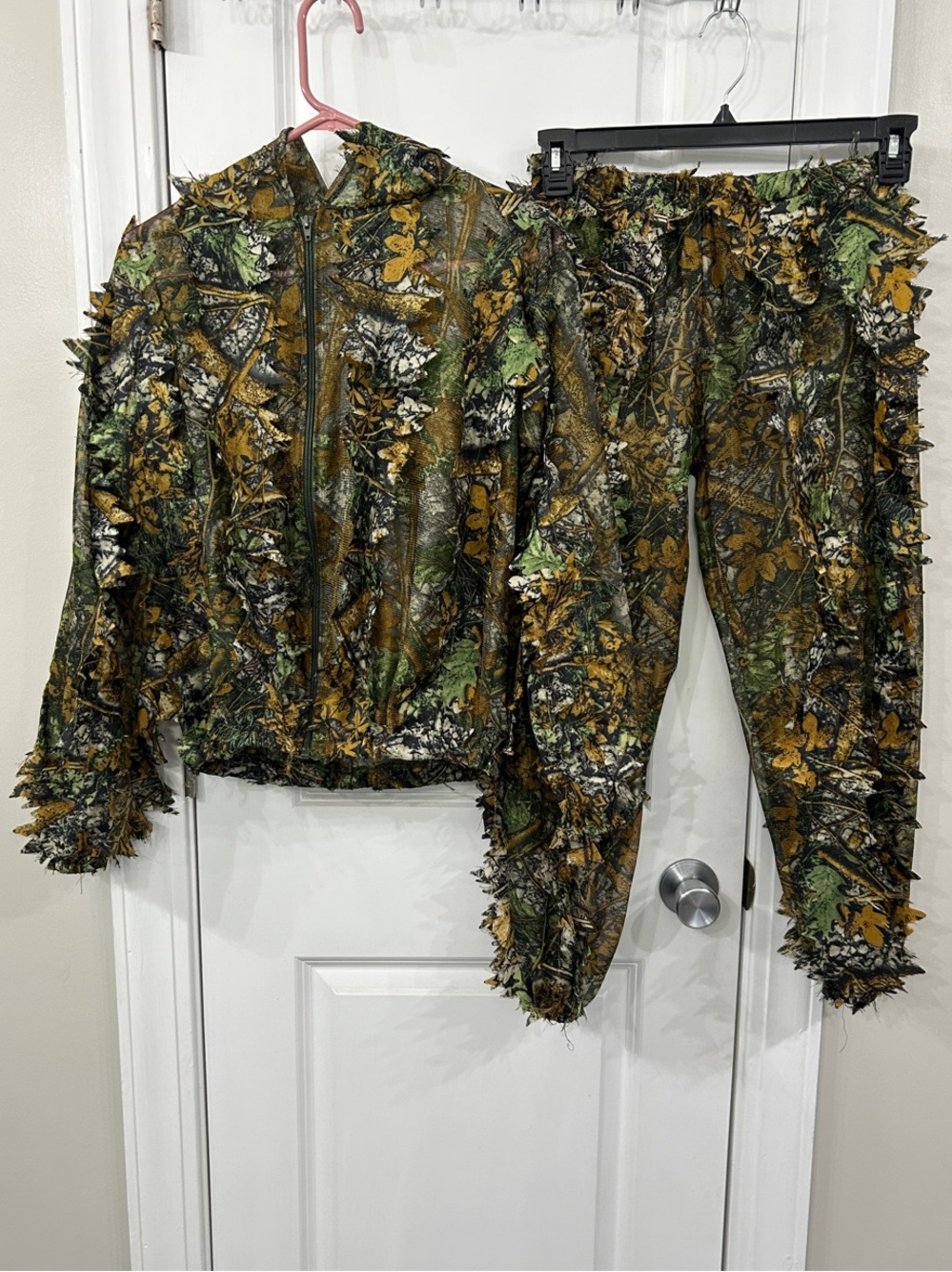 Camo Ghillie-Style Hunting Jacket & Pants Set - Green/Olive/Yellow